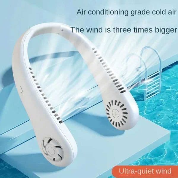 Hanging around the neck is a small fan and a portable sports device with USB charging perfect for lazy people. 2024 pieces Z250324