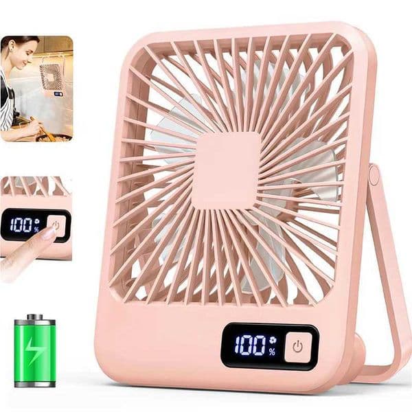 New Small Fans Handy Rechargeable Long Life Ultra-thin Desktop Fan Large Wind Super Quiet Folding Handheld Table Fan Z250214