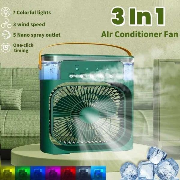 80% Off 3 In 1 Fan Air Conditioner Household Air Cooler Fan With LED Night Lights Humidifier Air Adjustment Office Home Fans Z250214