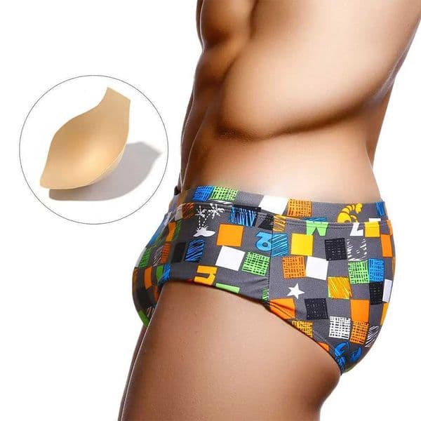Men Push Up Fun Letter Square Printed Boxer Low Waist Shorts Boy Briefs Swim Suits Beach Swimming Trunks Surf Banadores W250214 S26