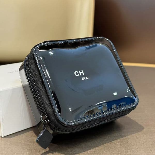 Designer Designer Suede Makeup With art Mirror Black Classic Letter Logo Printed Women's 3D Business Travel Leather Toiletry Cosmetics Storage Box Wash Bag Free