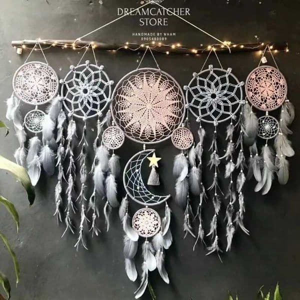5 hot selling Indian dream catchers wind chimes feather pendants indoor tassel wall hanging homestay decoration W250214
