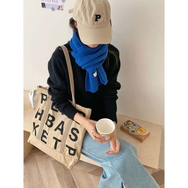 canvas ins lazy shoulder women's Korean style large capacity student tote versatile commuting bag