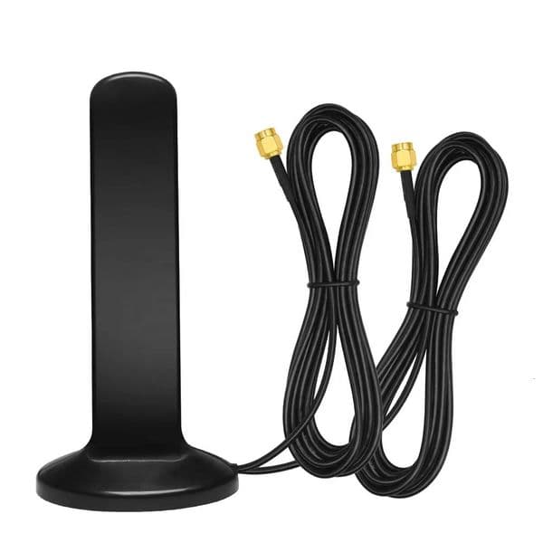 2X2 MIMO 4G LTE 5G Antenna 12dBi Dual SMA Male / TS9 / CRC9 Connectors Magnetic Base 600-6000MHz Omni Waterproof Paddle Antenna 250221