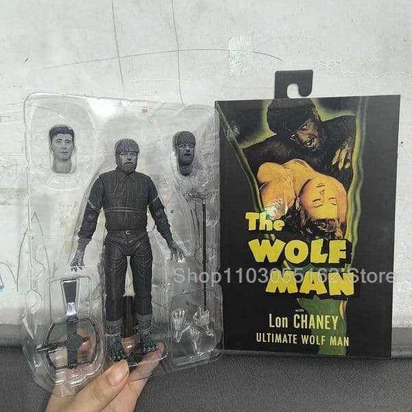 Neca The Black White Wolf Man Lon Chaney Action Figure Anime Collectible Model Toy Dolls Birthday Gifts W250214