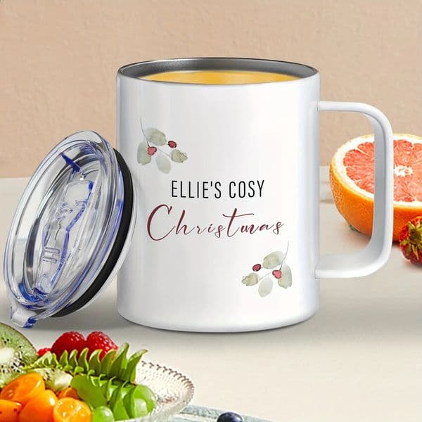 Christmas Twig 12oz Stainless Steel Travel Coffee Mug with Lid -Spill-Proof | Perfect for Home Office Ideal Housewarming Gift 250210