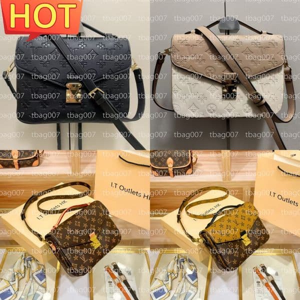 shoulder bags luxurys designers bag embossing flower pochette women handbag messenger genuine leather metis elegant womens crossbody fashion 40780