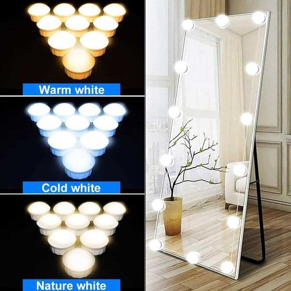 10/12/14PCS USB Led Makeup Mirror Light 10W Lighting Dimmable Wall Panels Bathroom Makeup Mirror Light Dressing Table Light Z250214