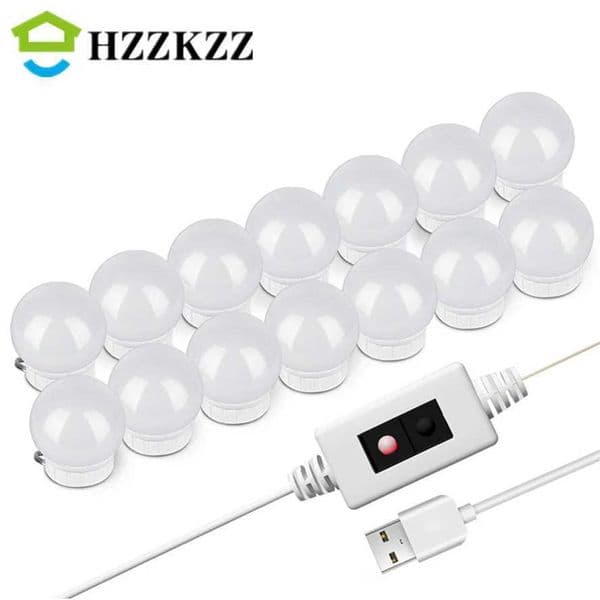 USB 5V portable LED Bulb Dimmable Wall Lamp LED Makeup Mirror Dressing Table Light Beauty Lamp Hand Sweep SensorCosmetic Lights Z250214