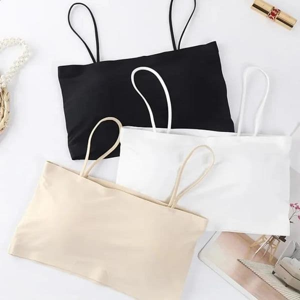 Women Crop Top Sexy Bra Seamless Tank Tops 2023 Summer Female White Strap Backless Camisole Solid Croppe 250214BANJIA