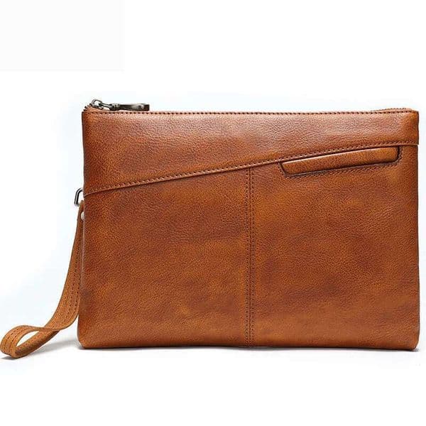 Luufan Top Grade Genuine Men Daily Wallet Male Vintage Style Handbag Zipper Crazy Horse Leather Mens Clutch Purse