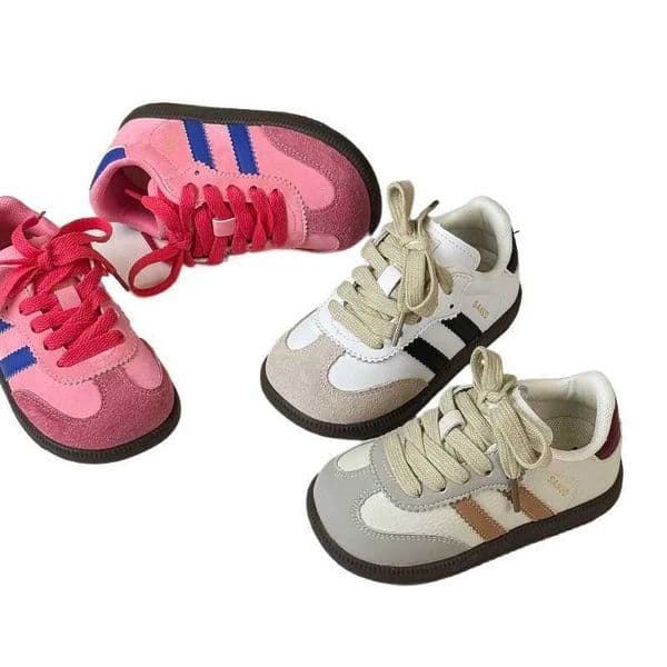 Athletic Outdoor Spring Children Boy Girls Stripe Suede Comfortable Light Leisure Skateboard Sneakers Kid Toddler All-match Casual Running Shoes Y250 Y260202