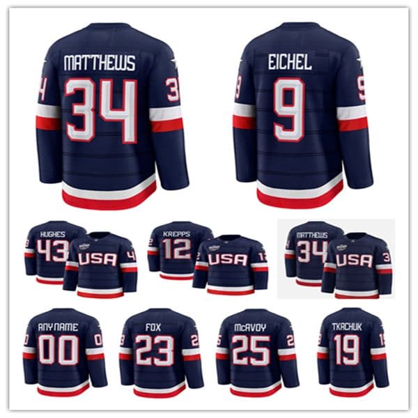 2025 four 4 Nations Hockey Jersey Jake Guentzel Zach Werenski 34 Auston Matthew Tkachuk Matt Boldy Jack Hughes 71 Dylan Larkin Charlie McAvoy Adam Fox Jeremy Swayman