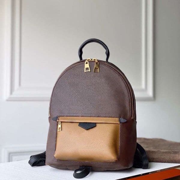Designer Leather Backpack Men Women Knapsack Shoulder Bag Shcool Travel Bag Handbag Palm Springs Mm Series