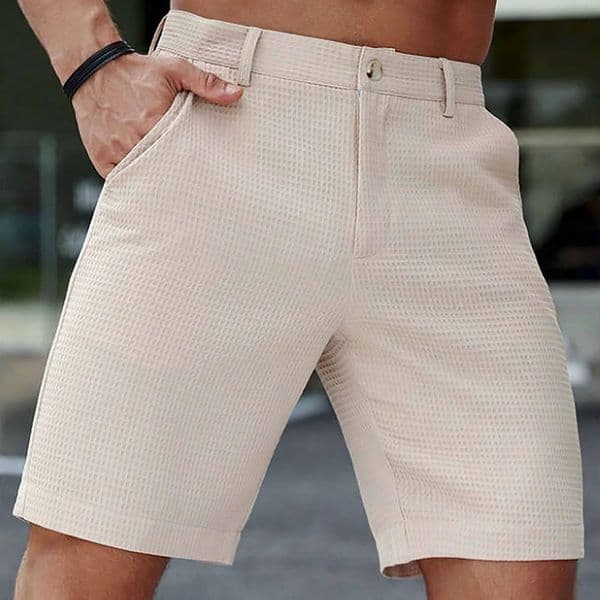Mens Summer Quarter Pants Solid Color Casual Dress Medium Small Plaid Comfortable Fitness Basketball Sports Shorts 250214BJ