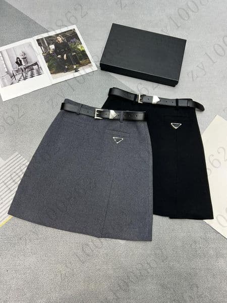 women designer skirt brand womens dress fashion logo Slit design skirts casual vacation dress hot overskirt With belt Feb 14 318e