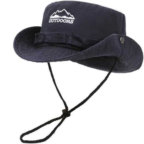 Mens outdoor camping hat wide Brim flat top UV protection womens letter printed bucket hat summer fishermans hat W250217