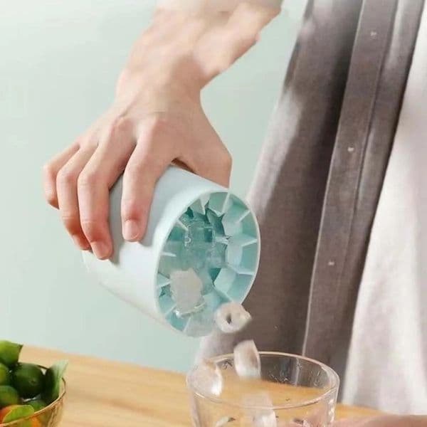 1 easy-release silicone cylinder ice tray-mini ice bucket and storage compact ice cup refreshing beverage mold 250214BJ
