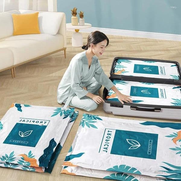 Storage Bags Household Clothing Vacuum Travel Save Space Folding Compression Bag Thickened Moving Waterproof