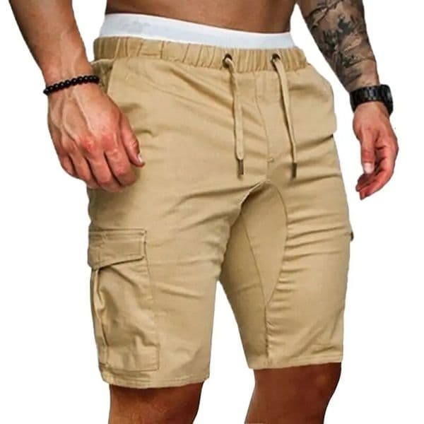 Casual Shorts Mens Summer Cargo Shorts Gym Sport Running Workout Cargo Pants Jogger Trousers Drawstring Solid Jogging Shorts Men250214BJ
