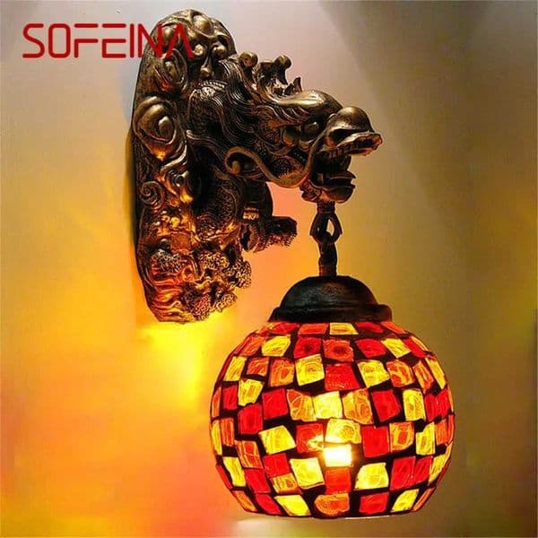 SOFEINA Contemporary Wall Light Retro Creative LED Living Room Bedroom Bar Western Restaurant Corridor Decorative Wall Light Z250218