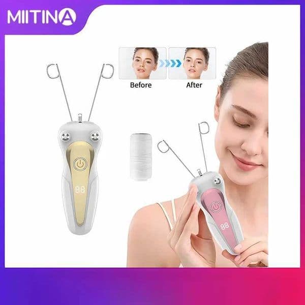 New Electric Facial Hair Removal USB Rechargeable Women Beauty Epilator Defeatherer Cotton Thread Depilator For All Body Parts Z250218
