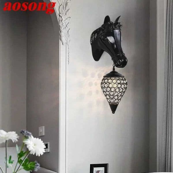 AOSONG Contemporary Stable Wall Light Personalized Creative Living Room Bedroom Research Villa Hotel Corridor LED Decorative Light Z250218
