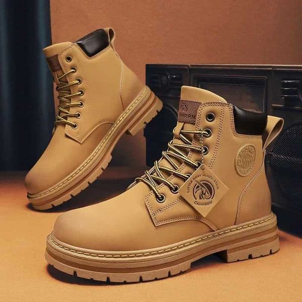 Men Leather Shoes High Top Boots Fi Motorcycle Ankle Boots Men Winter Boots Man Shoes Lace-Up Botas Hombre 2025 newXJ250217