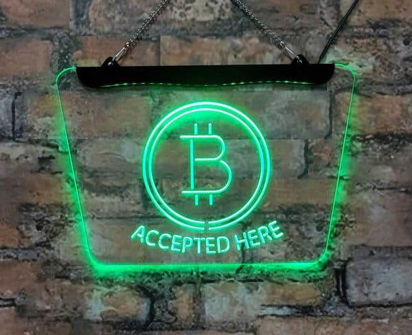 Here accept Bitcoin cryptocurrency LED neon signs interior decorative wall art suitable for home game room bar decoration Z250218