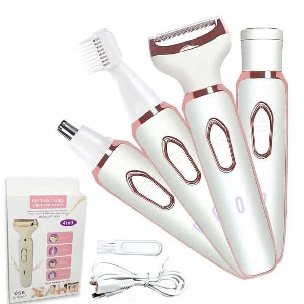 4 in 1 Electric Razor for Women Shaver Lady Shaver Body Hair Trimmer for pit Bikini Leg Face Mustache Portable Painless Z250218