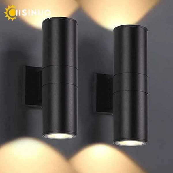 Up and Down Wall Light Cylinder Outdoor Wall Sconce Light Aluminum Black Exterior Waterproof Wall Sconce for Porch Patio Doorway Z250218