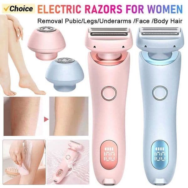 Women Electric Epilator 2 in 1 Body Hair Removal Razor Waterproof Rechargeable Bikini Trimmer for Pubic Legs Under s Face Hair Z250218