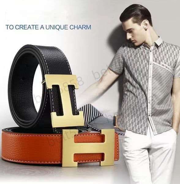 Designer mens belt classic Genuine Leather men belts causal metal smooth letter buckle man designer wirstband multiple styles optional width size