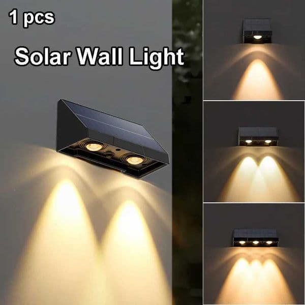 1 Pcs Solar Wall Light Outdoor Illumination IP54 Waterproof LED Lamp Bulb Automatic Lighting at Night for Garden Yard or Balcony Z250218