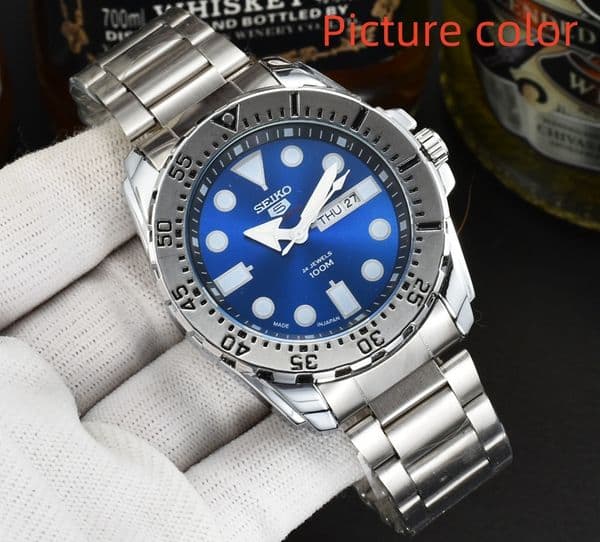 Sei Wrist Watches for Men 2025 Mens Watches Three needles Quartz Wastch Japan Top Luxury Brand designer Clock Steel Strap Fashion accessories Holiday gift Type one