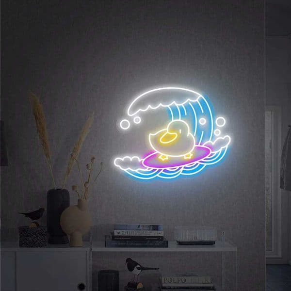 Surf Duck Neon Sign Cartoon Custom Neon Lights Decor Game Room Wall Decor Home Personalized Gifts Z250218