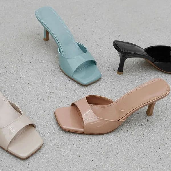 Women High Heel Sandals Summer Fashion Square Toe Open Toe Women Elegant Casual Comfortable Black High Heel Sandals 250217