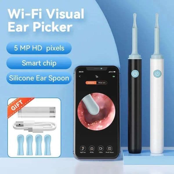 Wireless Smart Visual Cleaner Otoscope WiFi Luminous Earpick Removal Tool With Camera Endoscope Ear Wax Remover