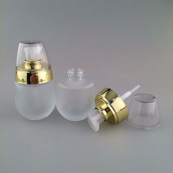 New 30Ml/1Oz Frosted Glass Jar Travel Bottles Dispenser For Essence Shampoo Pressed Pump Empty Cosmetic Containers Rwjae B2