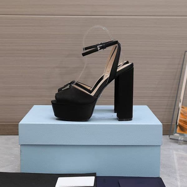 2025Classic High heeled sandals party 100% leather women Dance shoe designer cowhide sexy heels 13cm Lady Metal Belt buckle Thick Heel Woman shoes Large size 35-42