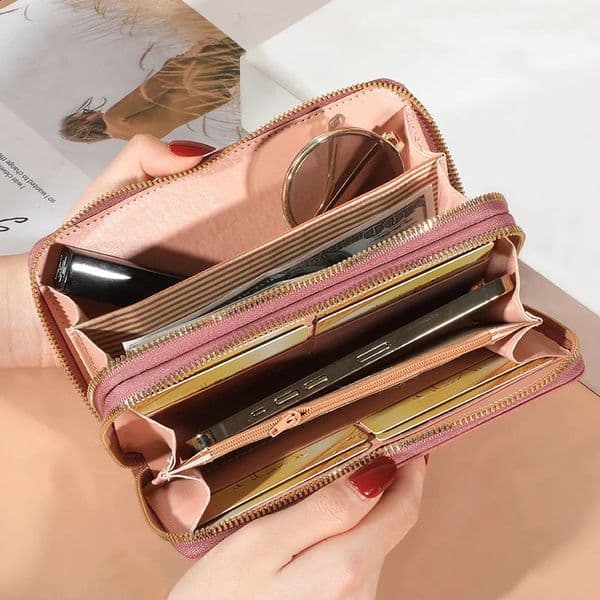 Designer Bag Long Womens Wallet Female Purses Tassel Coin Purse Card Holder Wallets Double Zipper Pu Leather Clutch Y Money Phone Bag