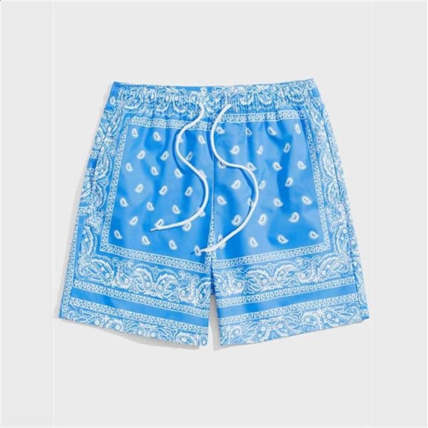 Trend Bandana Graphic Beach Shorts Mens Summer Fashion 3D Printed Swimming Loose Casual Street Clothing Hawaiian 250217