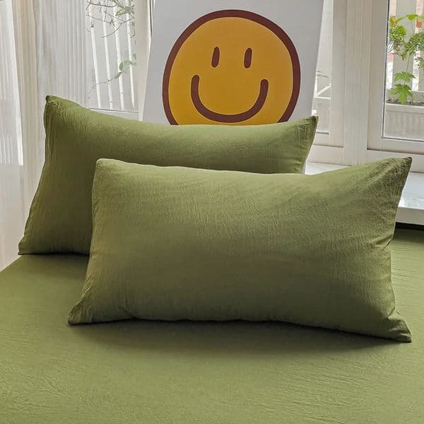 Washed Cotton 2pcs Solid color Pillowcases Home Bedding Decorative Pillow Cover Wedding Super Soft Pillow Case 250217BJ