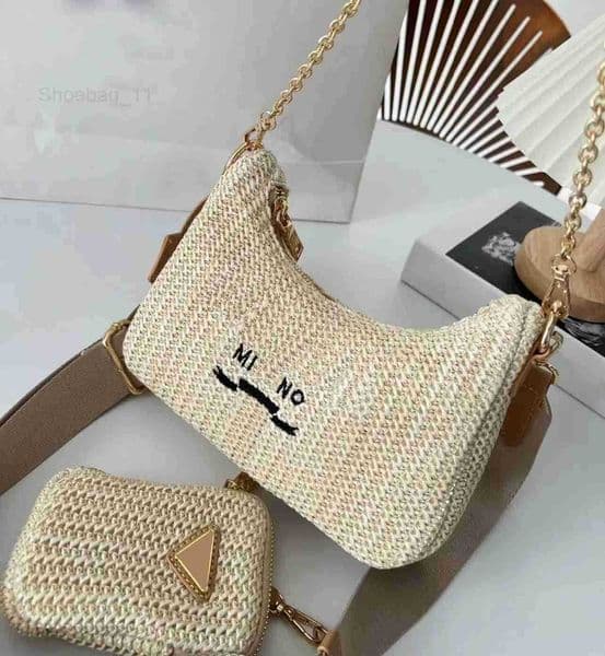 Totes Designer Bag Women Straw bag woven Shoulder Handbag Underarm Chain Purse Design Crossbody long stick womens small tote beach