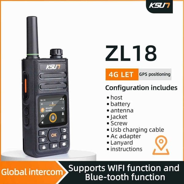 Walkie Talkie Compatible Zello APP 4g Sim Card WiFi Network Cell Phone Radio Long Range Professional Walkie Talkie KSW-ZL18XJ250219