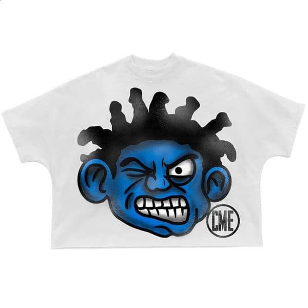 Retro cartoon graphic 100 pure cotton cut Tshirt for mens Y2K summer short sleeved casual oversized womens top 250213ZBANJIA