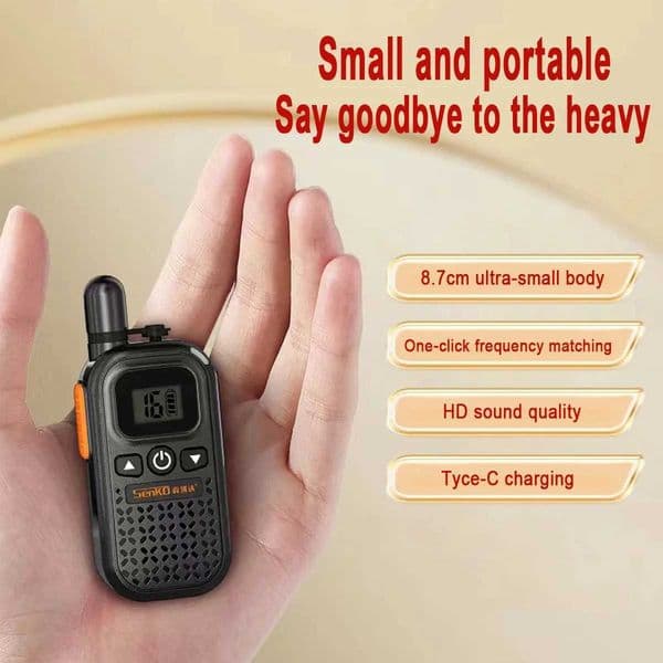 Mini Walkie Talkie One Click Frequency Matching Type-C Charging Ultra-thin High Power Capacity Used in Hotels and RestaurantsXJ250219