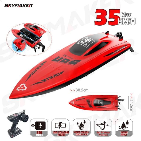 UDiRC RC Boat UDI009 Waterproof High Speed 35KmH 2.4GHz Capsize Protection Remote Control For Pools And Lake Toys Gift For Kids 250218