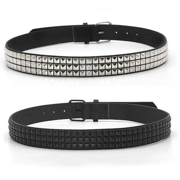 Belts Punk Decorative Belt Square Bead Rivet Belt Fashion Lady Studded Gift Men Goth Rock Wild Adjustable Women Black Belts Waisrband z250219