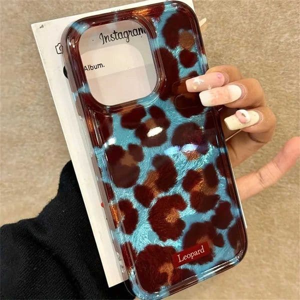 Simple Fashion Smudge Leopard Print Soft Phone Case for iPhone 15 Phone Case iPhone 16 Pro Max 14 13 12 11 XS X XR 7 8 Plus 16 Cover M250219